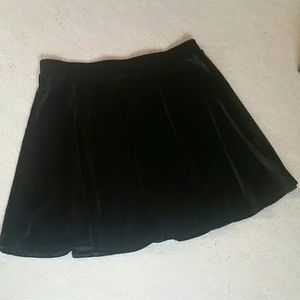 Black velvet miniskirt